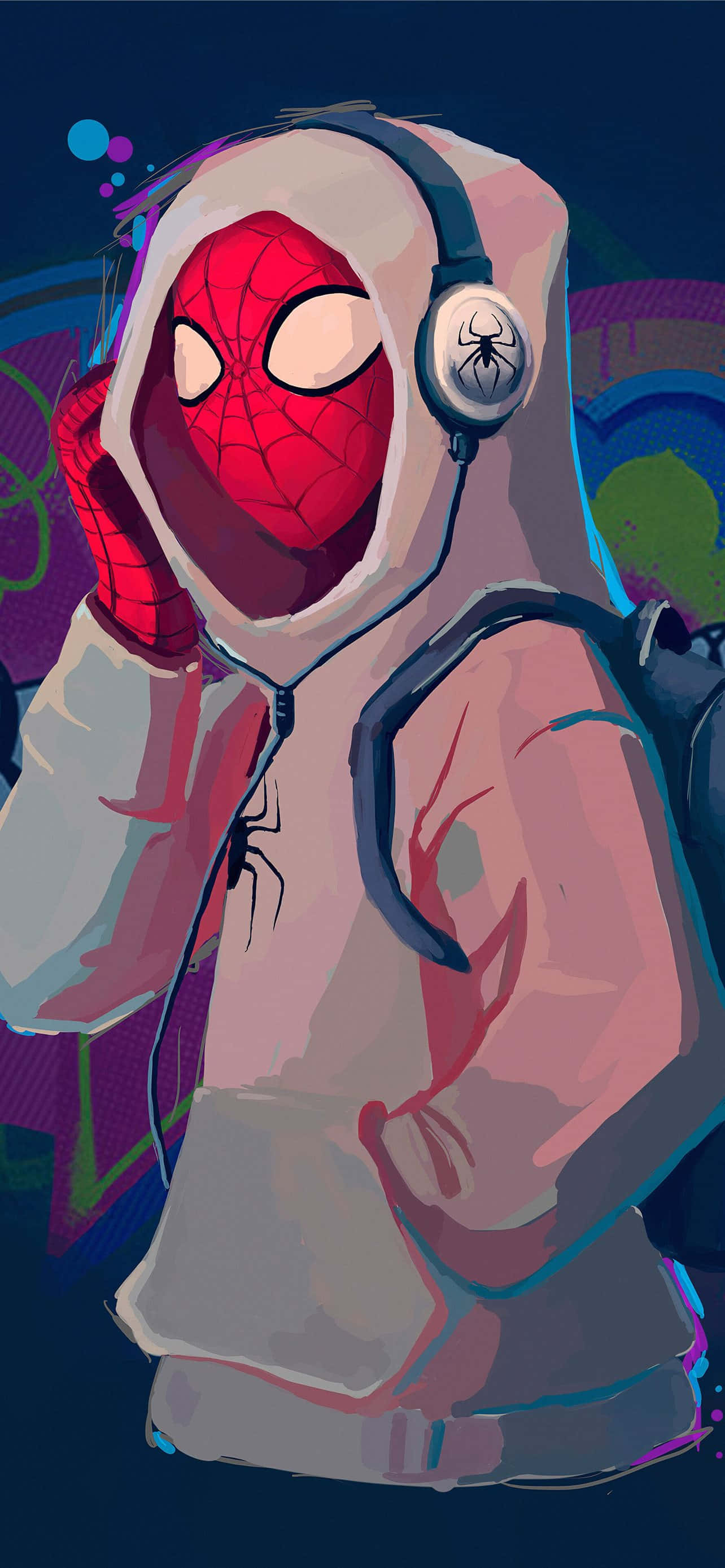 Spiderman PFP Listening To Music Wallpaper