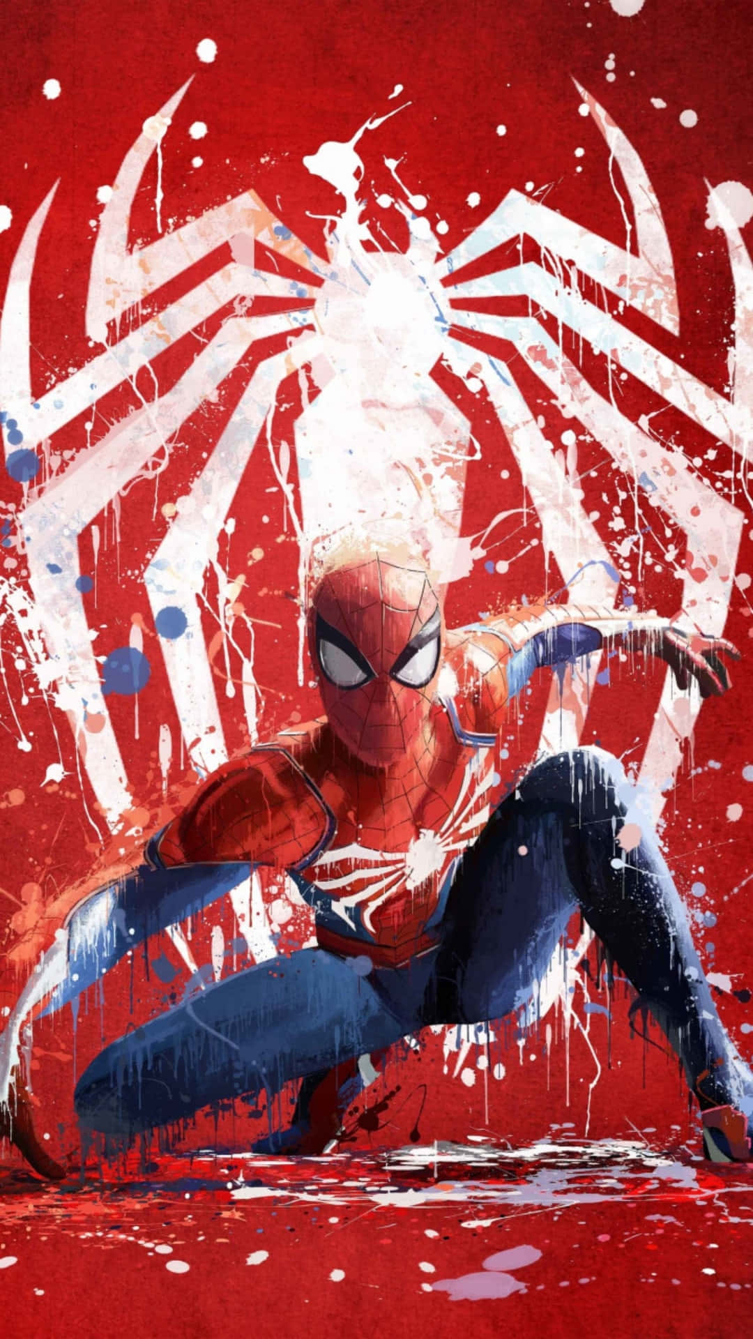 Spiderman Red Backdrop Art Wallpaper