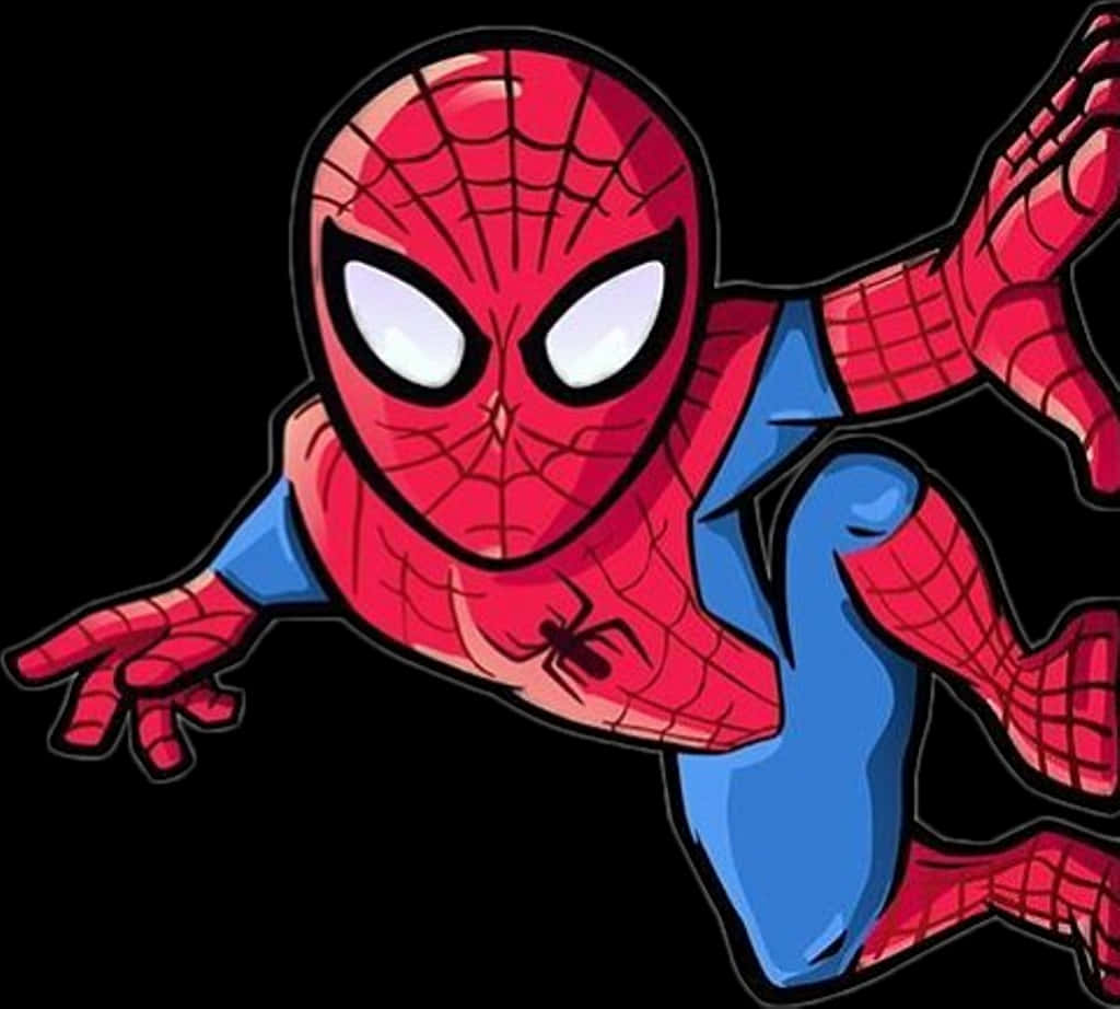 Spiderman Swinging Action Clipart PNG