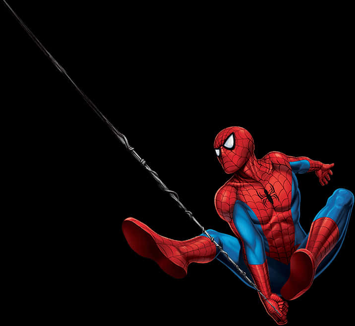 Spiderman Swinging Action PNG