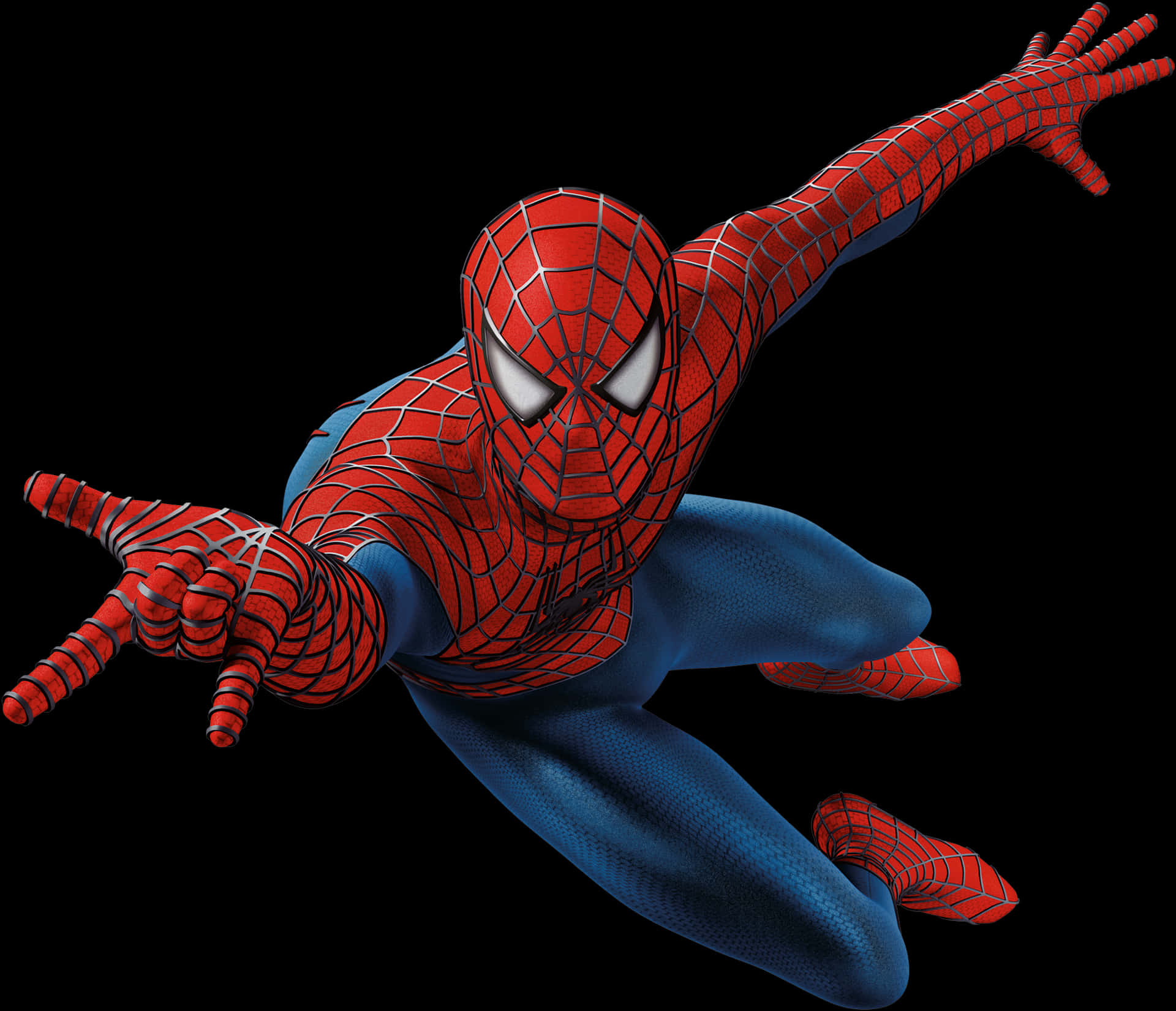 Spiderman Swinging Action Pose PNG