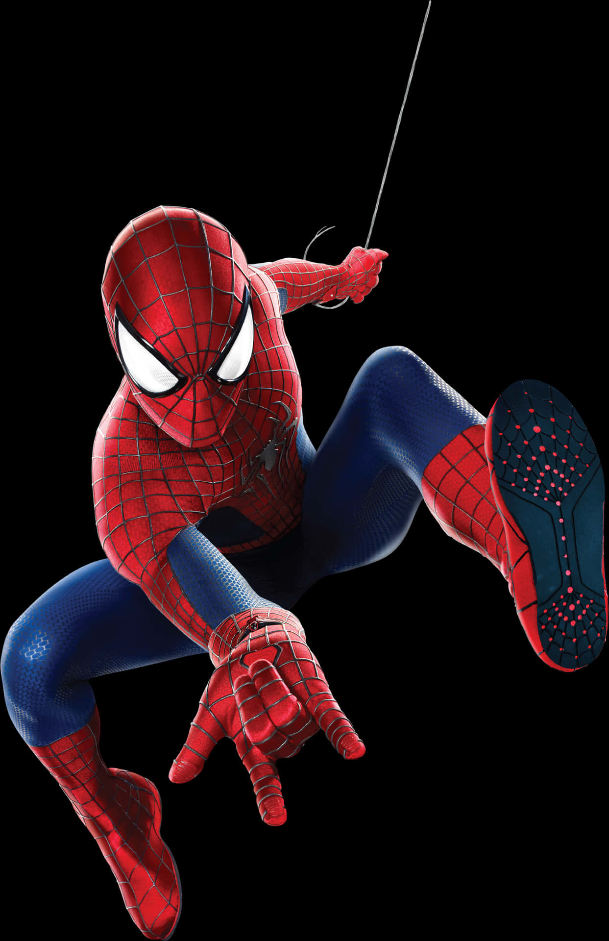 Spiderman Swinging Action Pose PNG