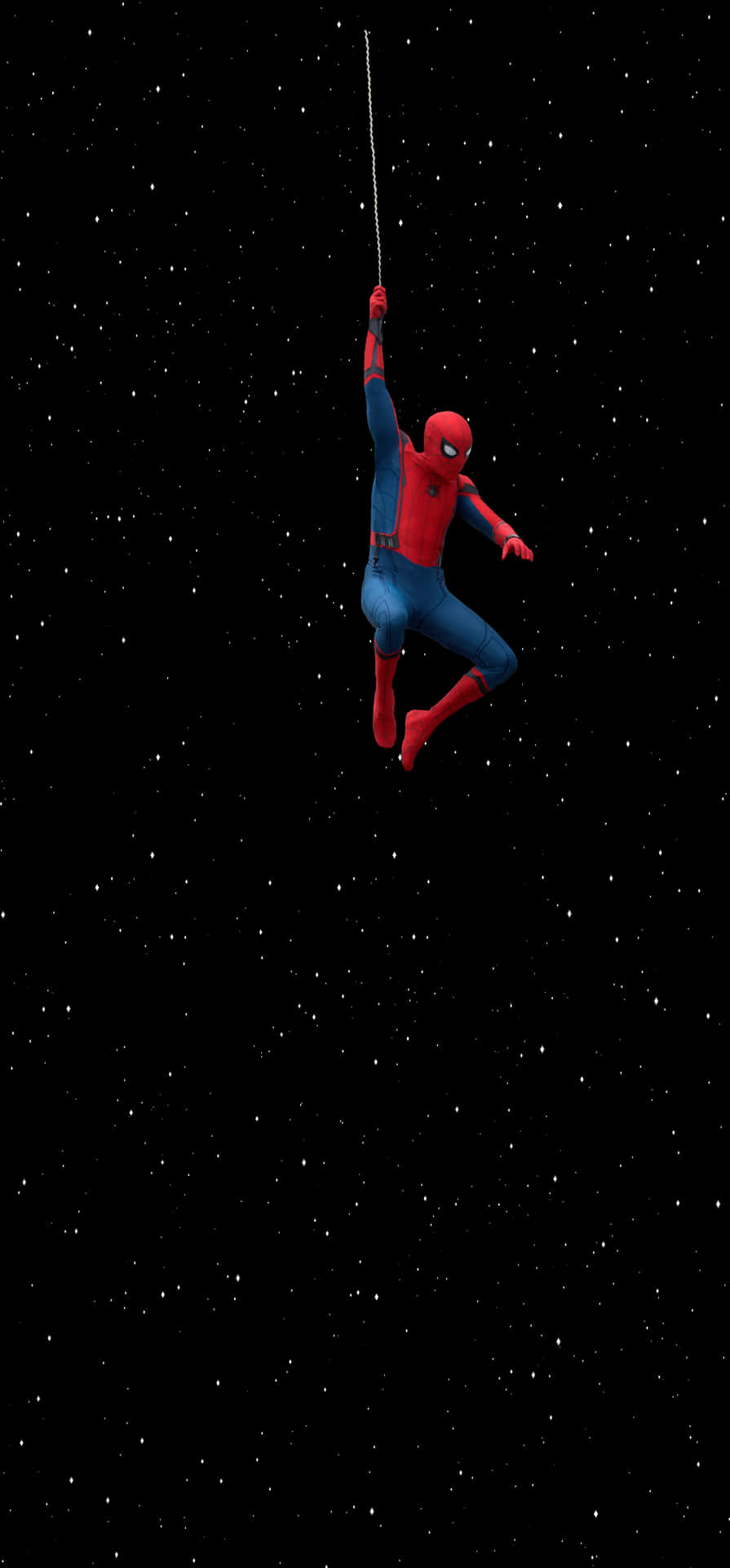 Spiderman Swinging Through Starry Sky Wallpaper