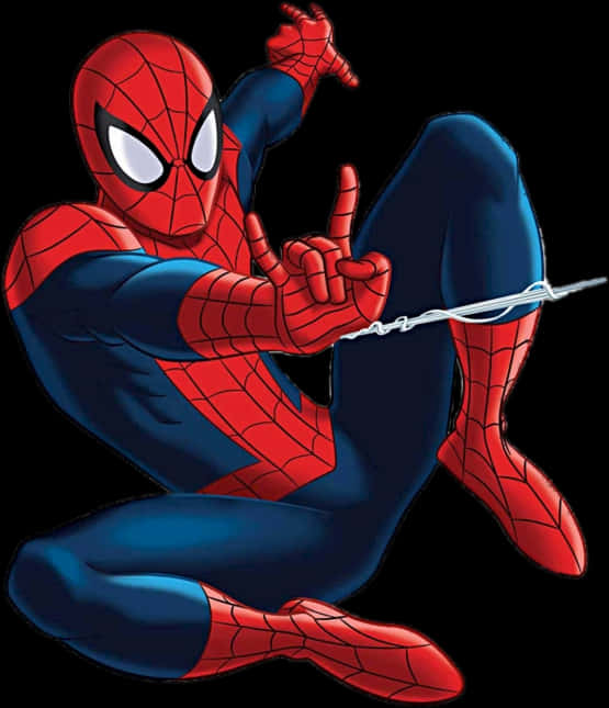 Spiderman Web Shooting Pose PNG