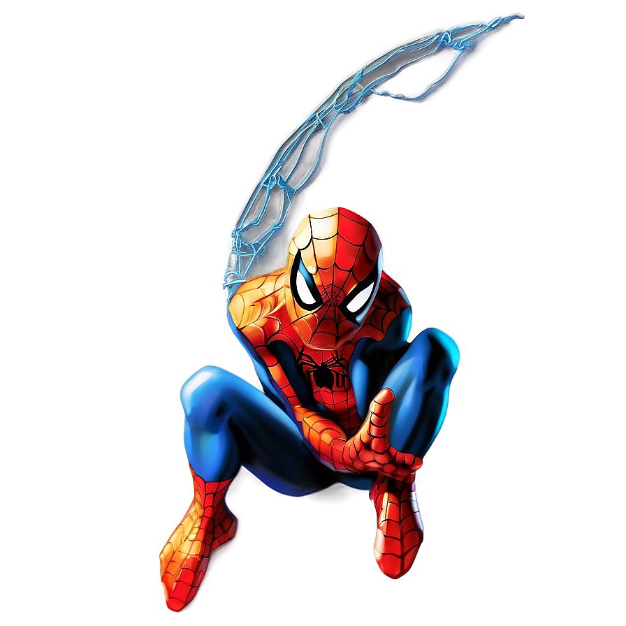 Spiderman Web Slinging Transparent Png 05262024 PNG