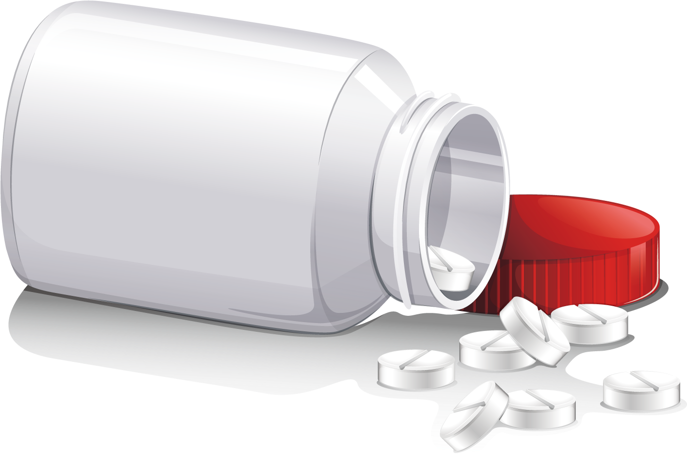 Spilled Pill Bottle Graphic PNG