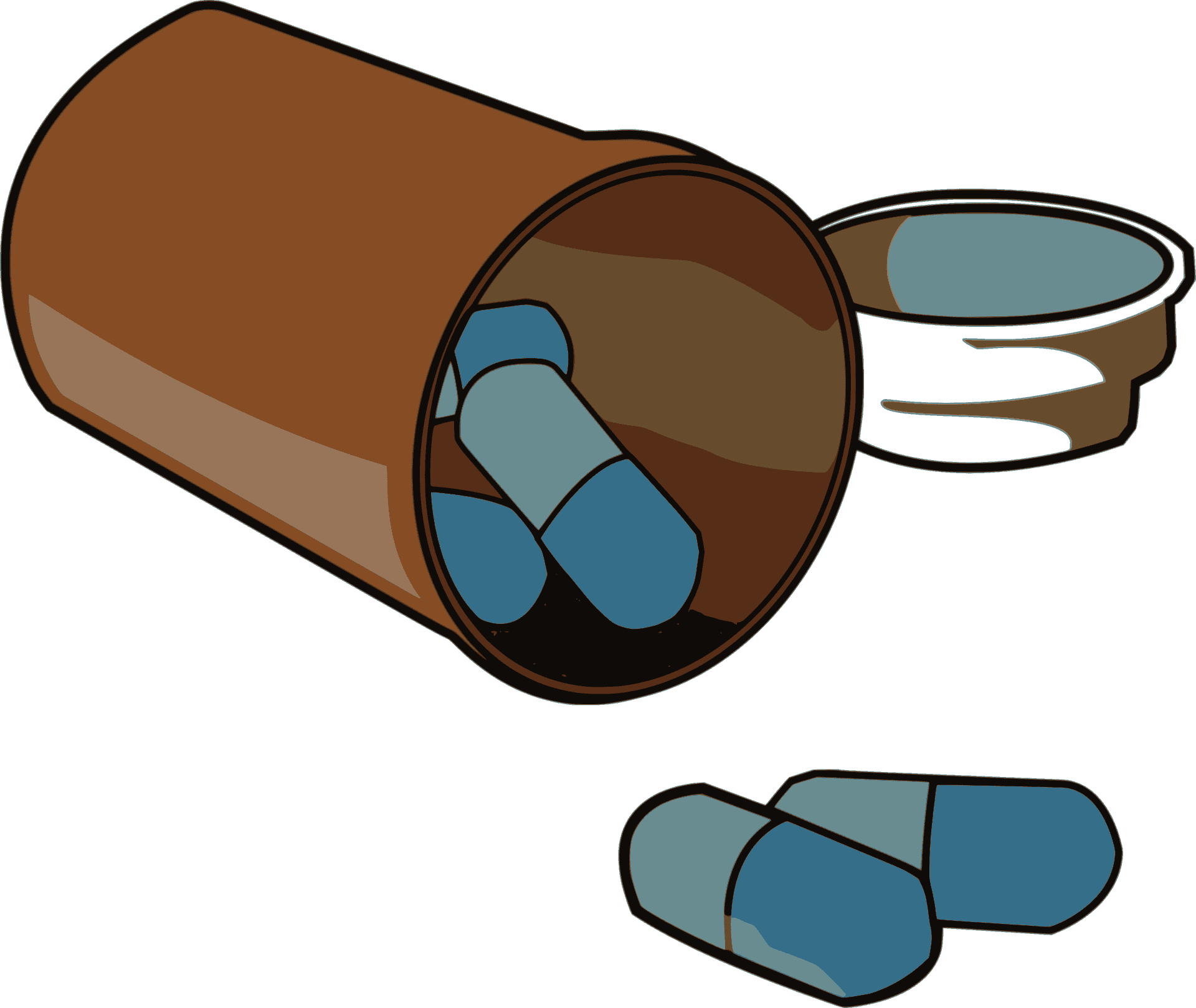 Spilled Pills Vector Illustration PNG