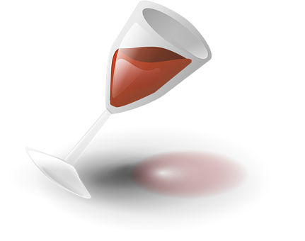Spilled Red Wine Glass PNG