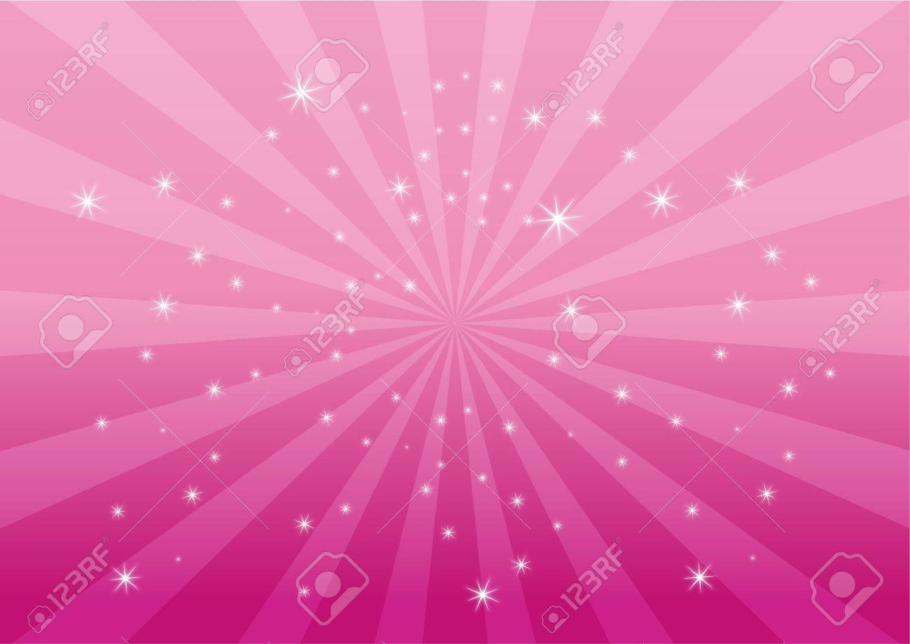 Spinning Kawaii Pink Background With Stars Wallpaper