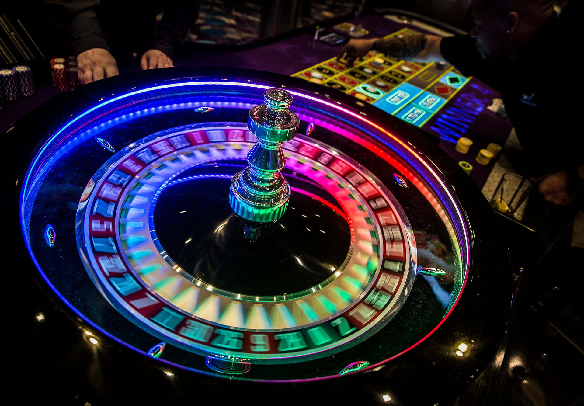Spinning Roulette With Rgb Lights Wallpaper