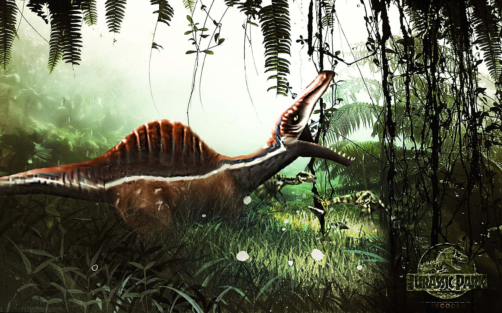 A closeup of a Spinosaurus, a dinosaur from the Cretaceous period Wallpaper