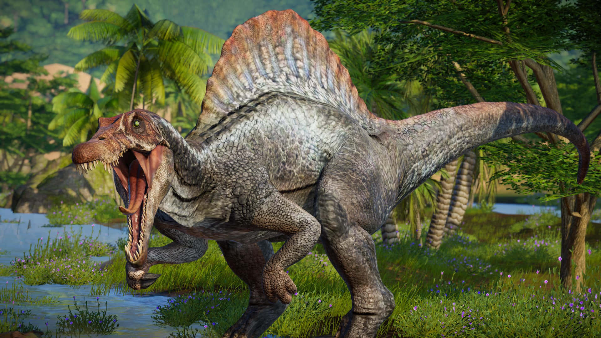 Har du set Spinosaurus, dinosaur med udseende af en stor krokodille? Wallpaper