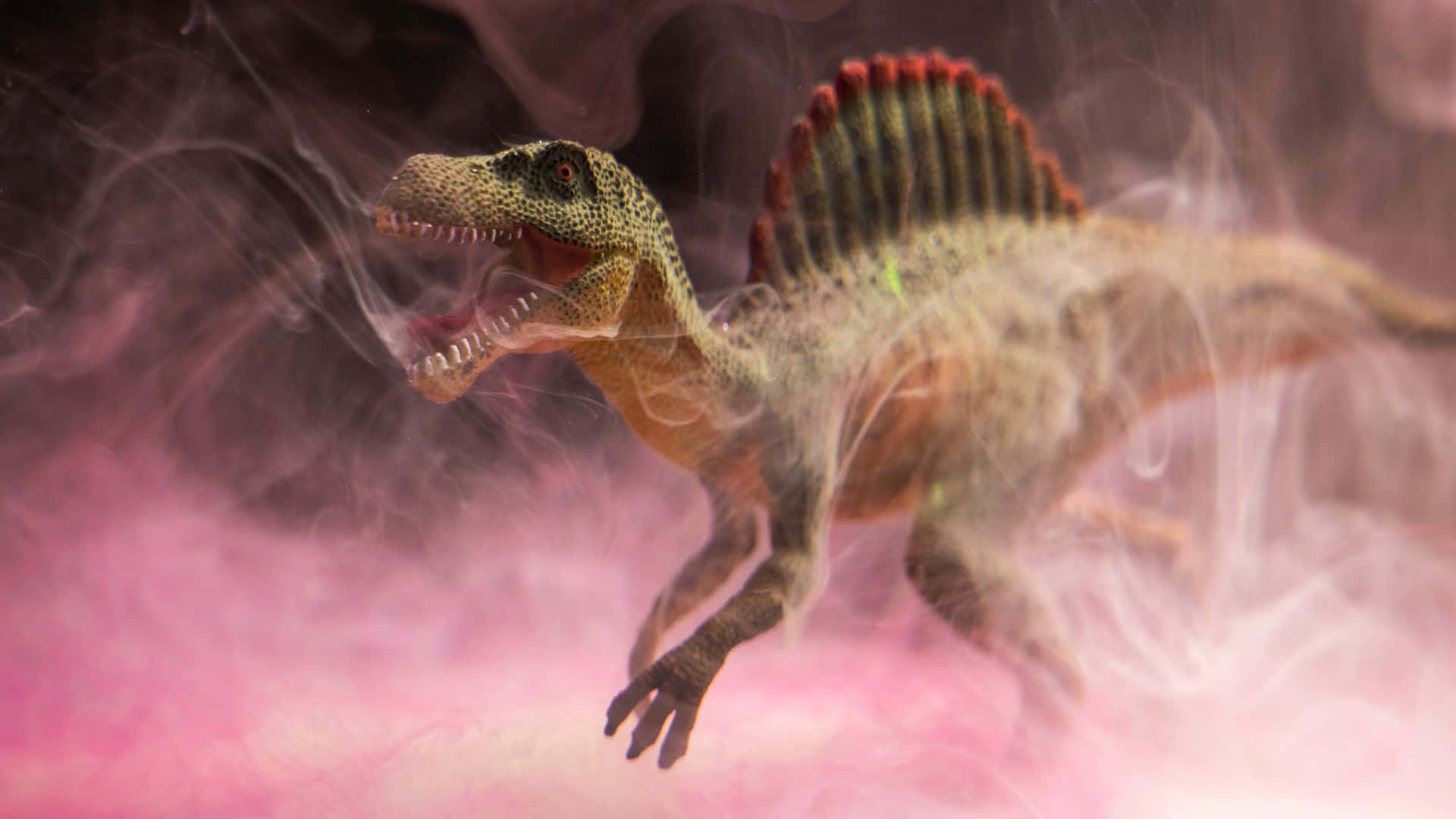 Majestic Spinosaurus Roaming Along the Shores Wallpaper