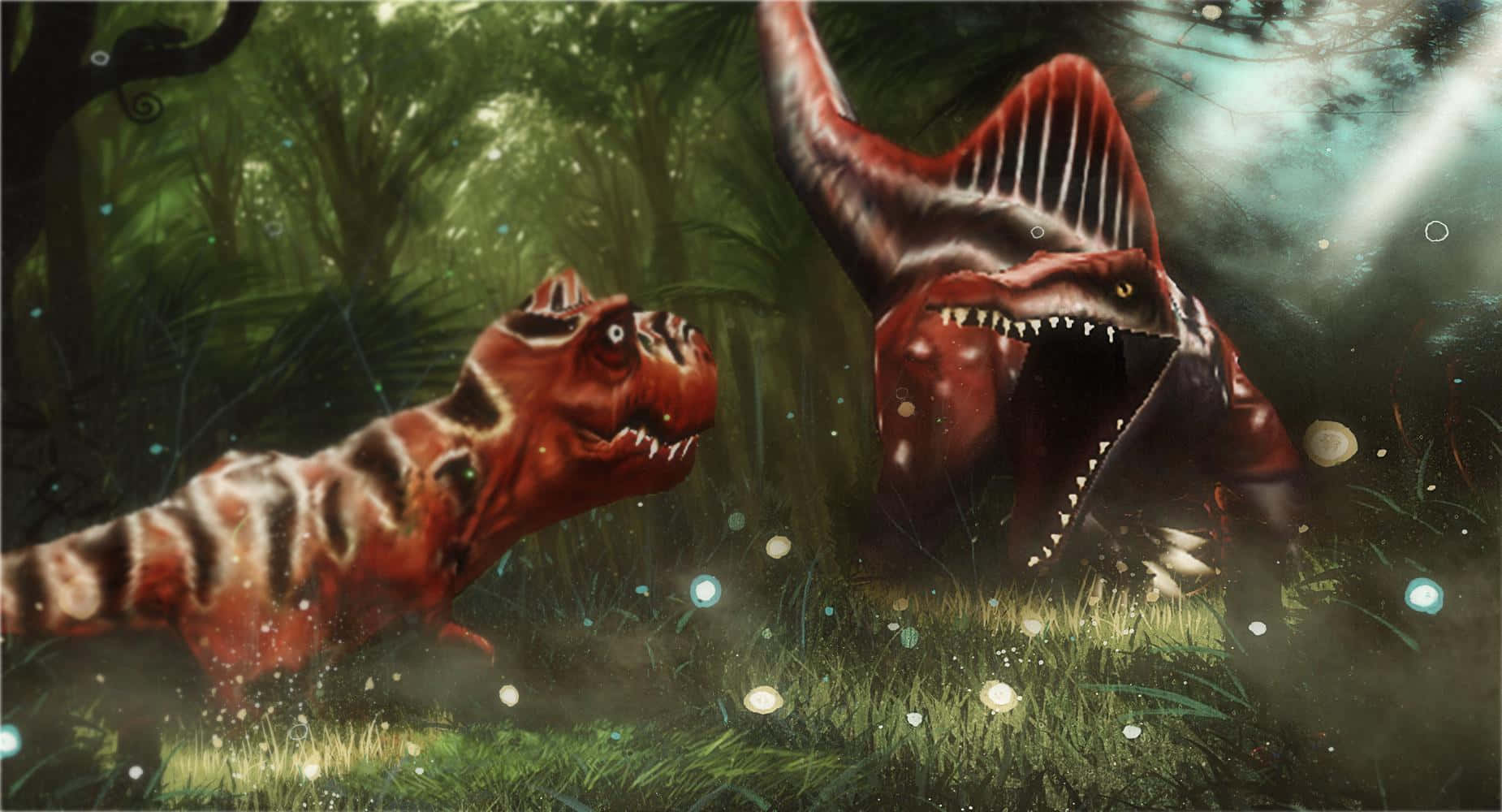 Spinosaurus ahwii, en stor kødædende dinosaur fra kridttiden. Wallpaper