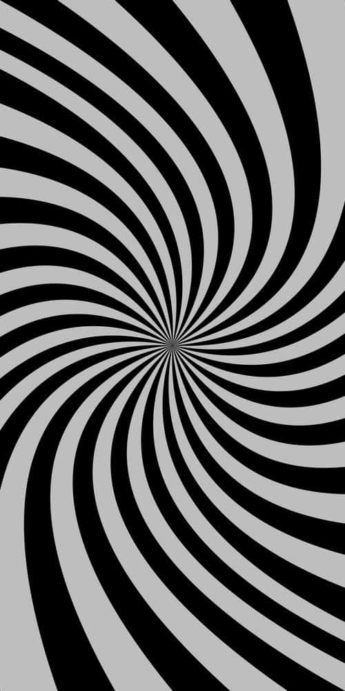 En sort og hvid spiralfarvemønster langs kanten