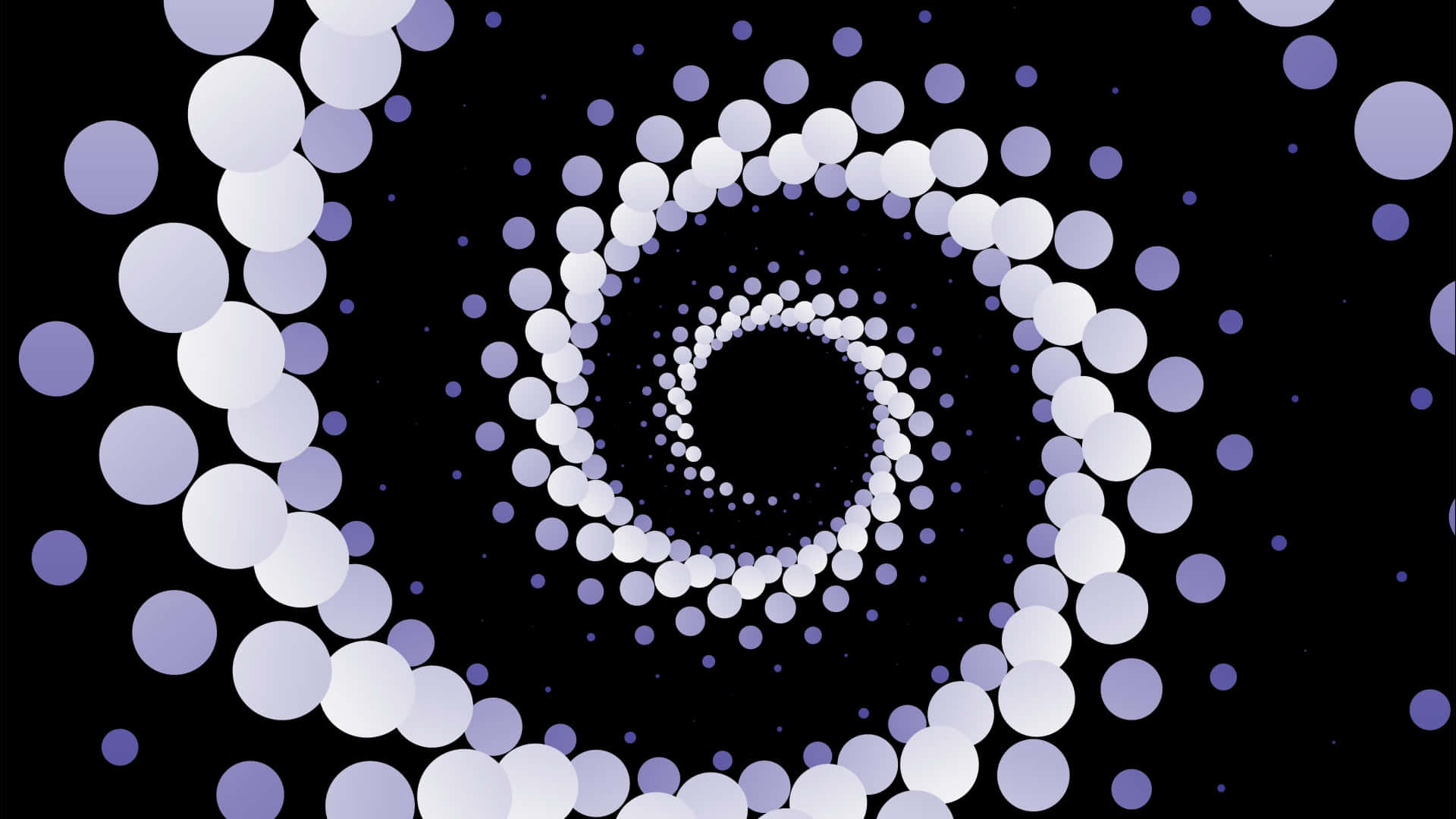 A Spiral Of Dots On A Black Background