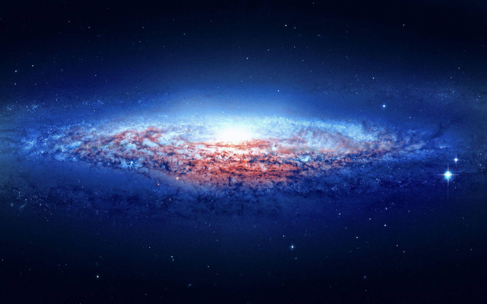 Spiral Blå Galaxy Wallpaper