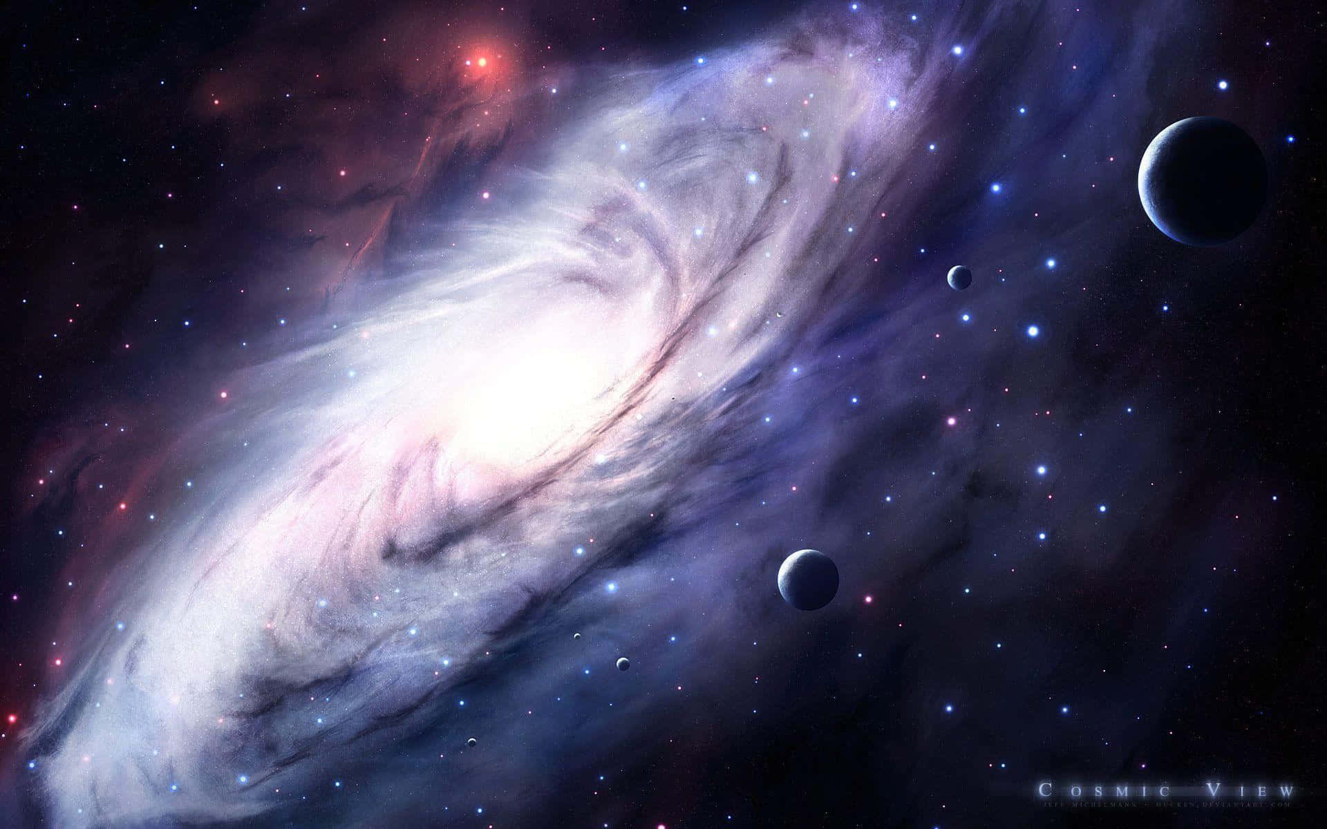 Mesmerizing Spiral Galaxy in the Depths of Space Wallpaper