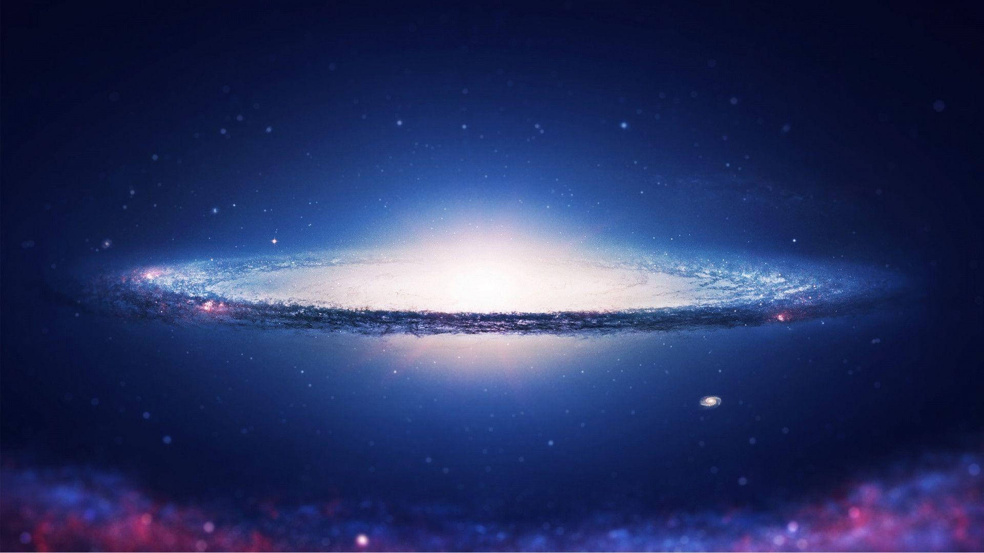 An incredible HD wallpaper of bright light surrounded by ring of heavenly bodies in the galaxy illuminating the surrounding.