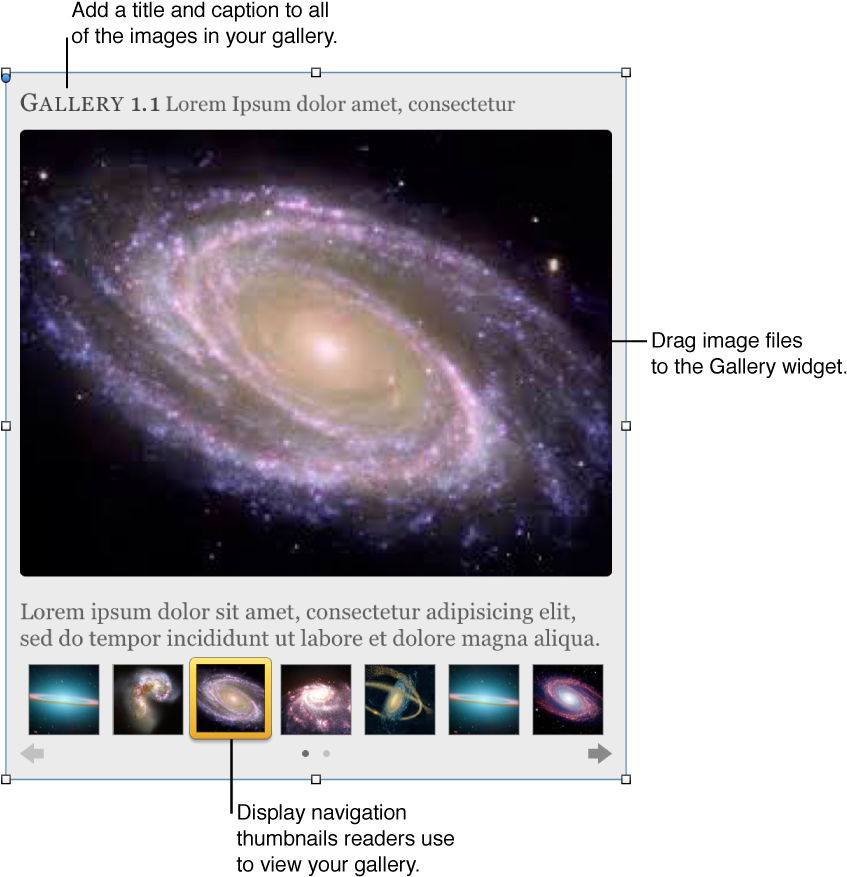 Spiral Galaxy Gallery Widget Screenshot PNG
