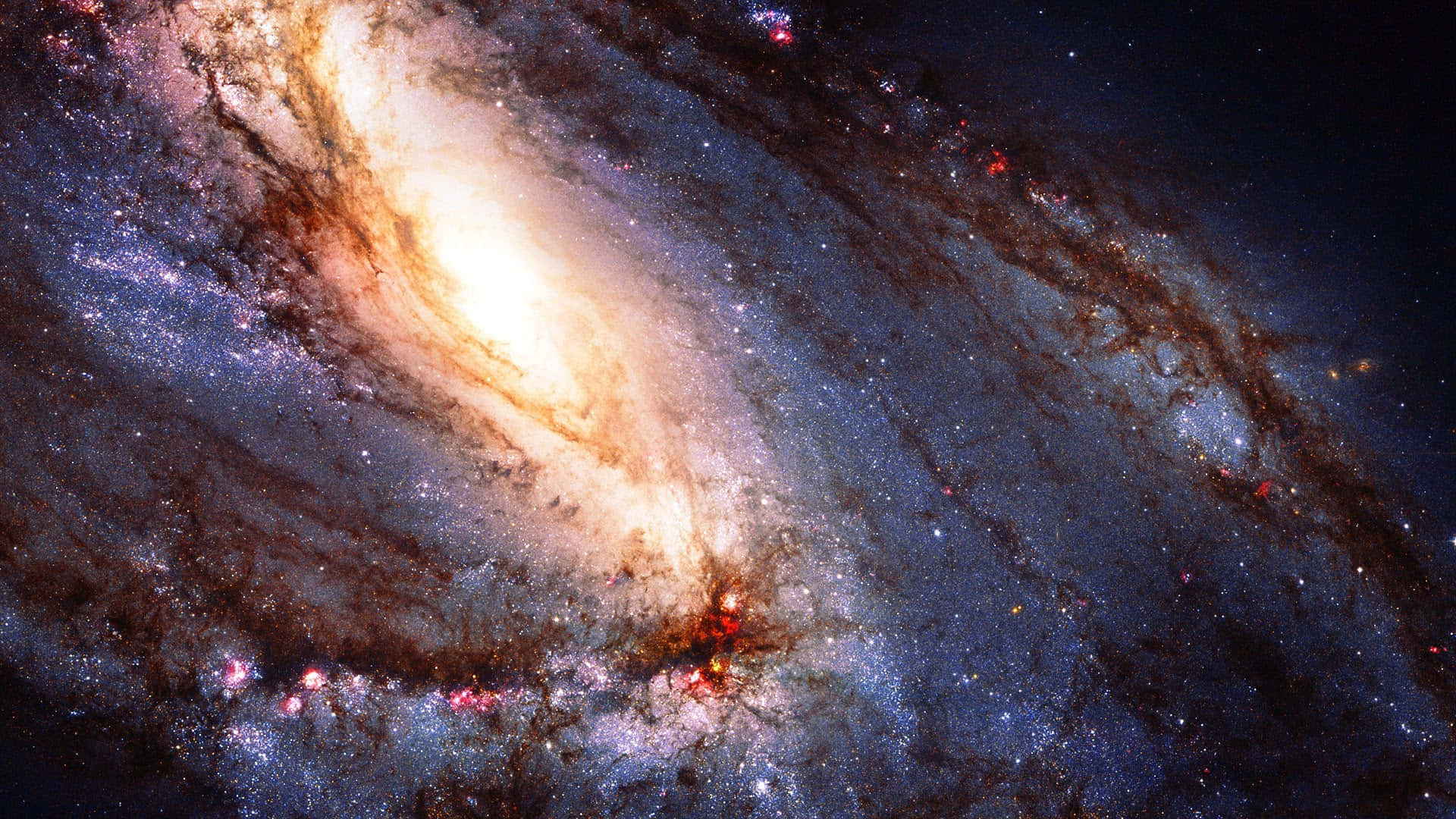 Spiral Galaxy Messier 66 Astronomy Wallpaper