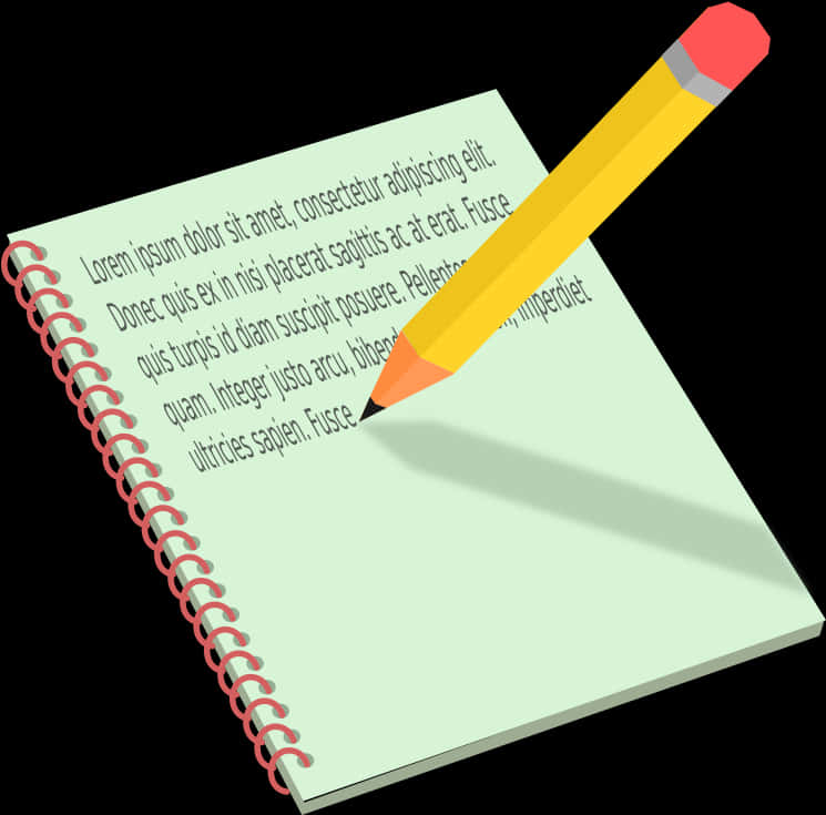 Spiral Notebookand Pencil PNG