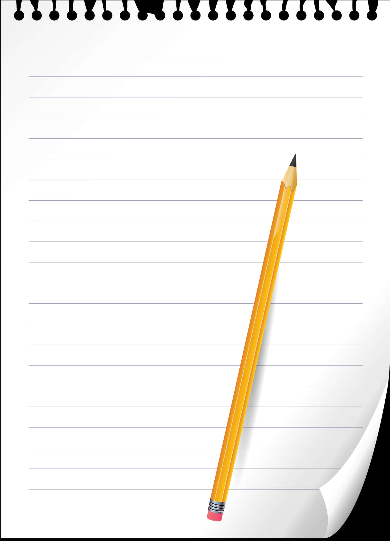 Spiral Notebookwith Pencil PNG