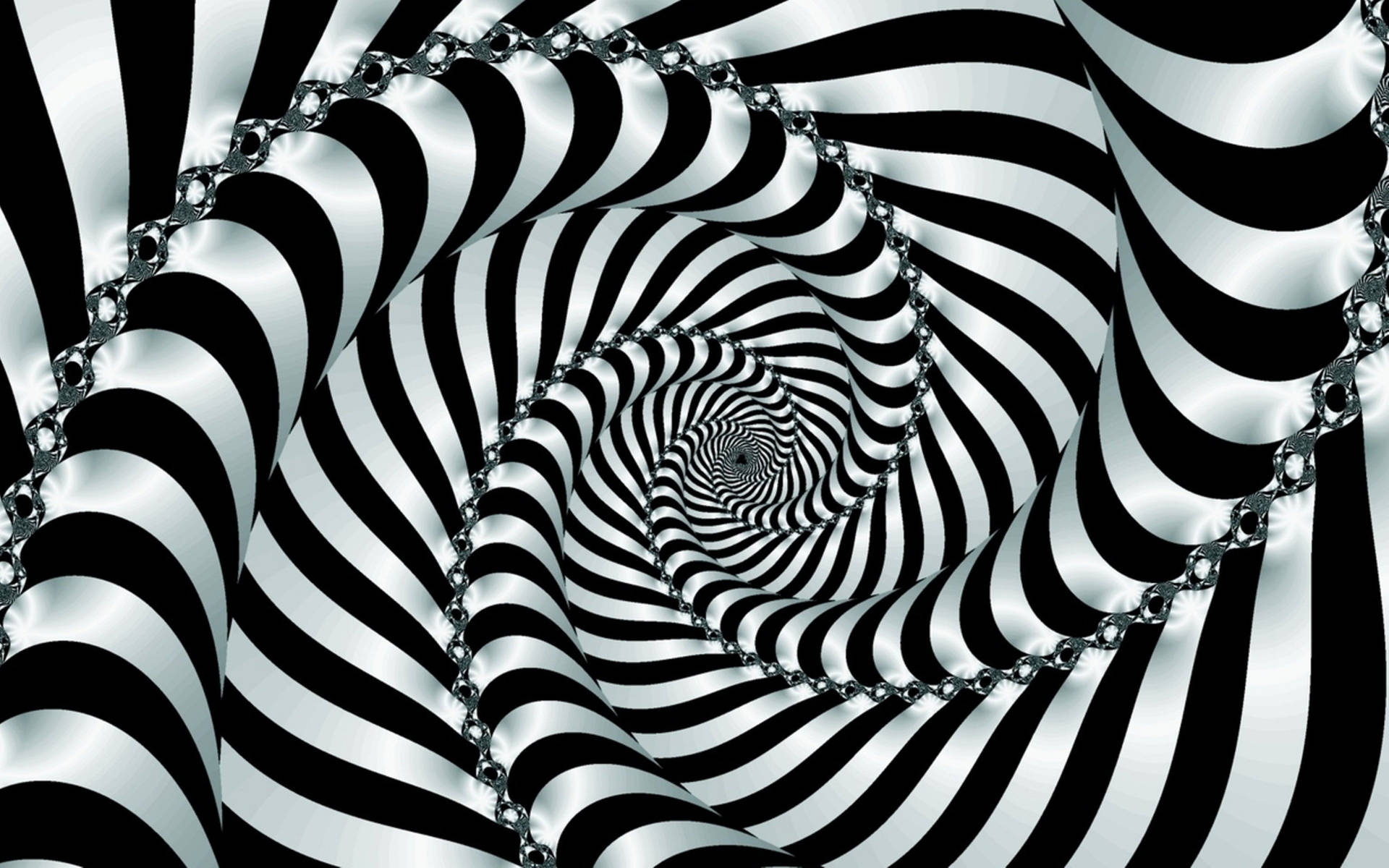 Spiralenop-art In Schwarz Und Weiß Wallpaper