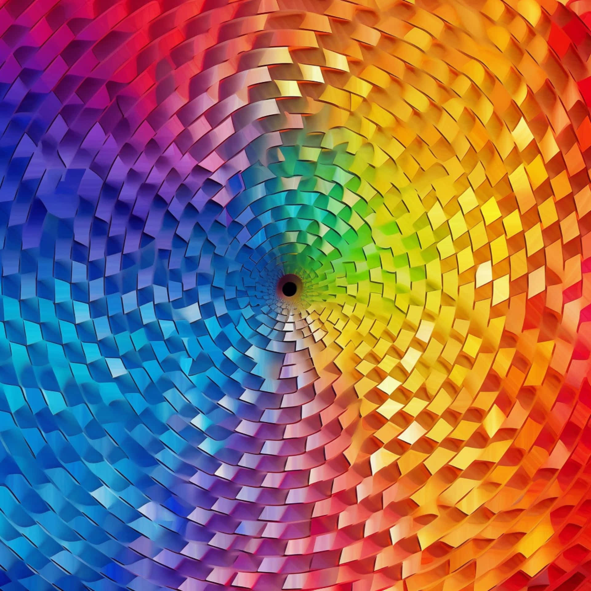 Spiral Rainbow Illusion Wallpaper