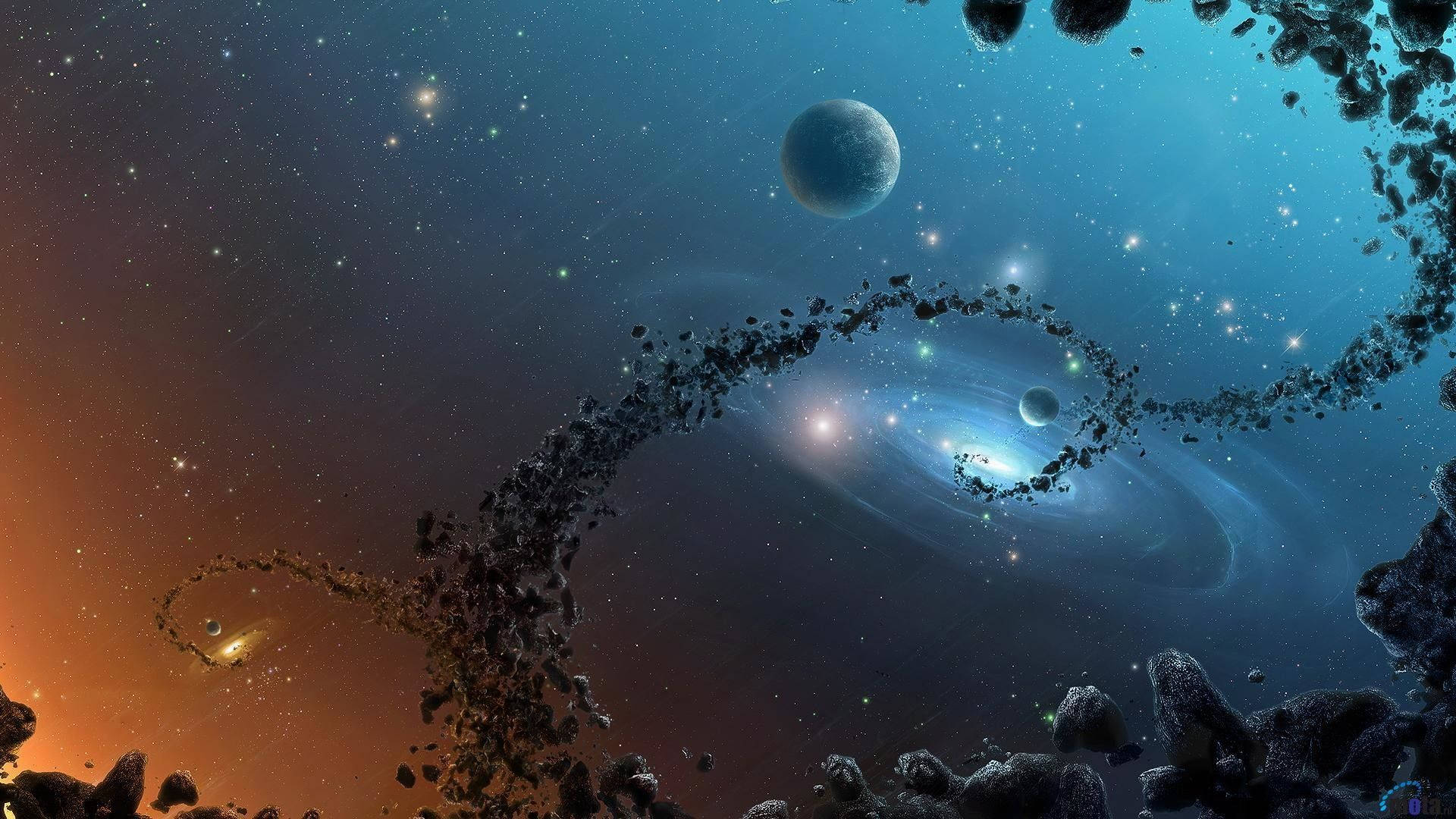Animated spiral rocks toward space, HD wallpaper.