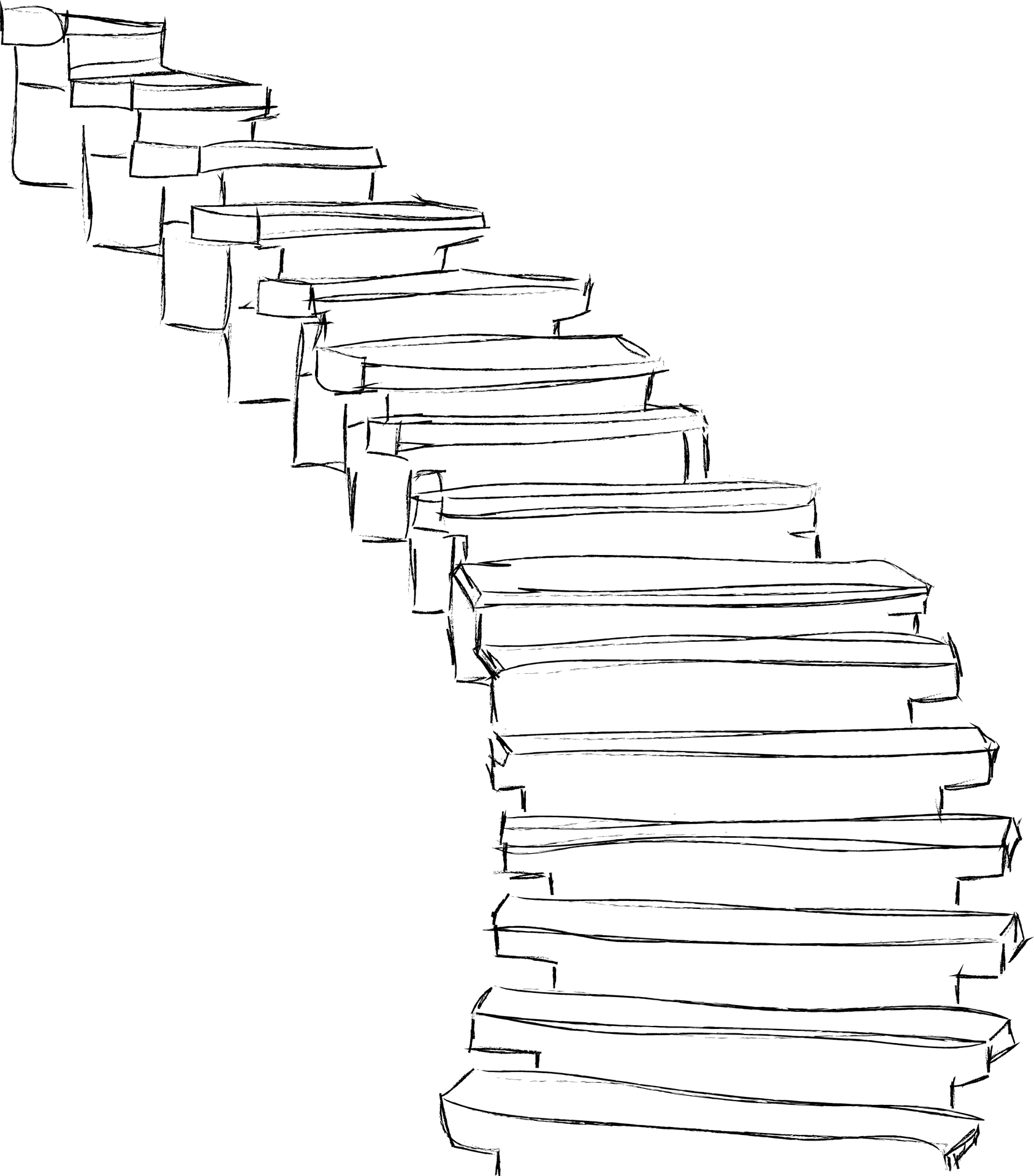 Spiral Staircase Sketch PNG