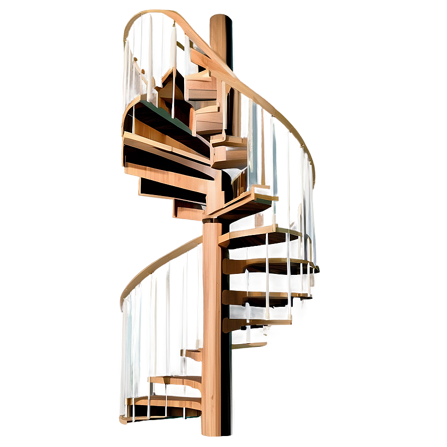 Spiral Staircase With Landing Png 6 PNG