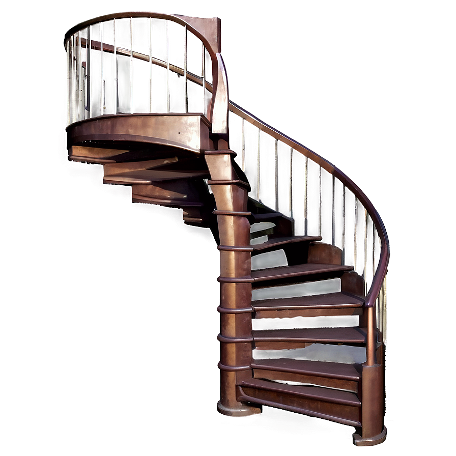 Download Spiral Staircase With Landing Png Xis | Wallpapers.com