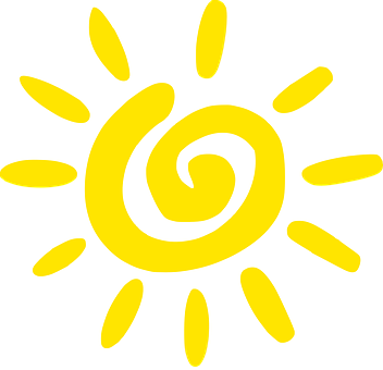 Spiral Sun Graphic PNG