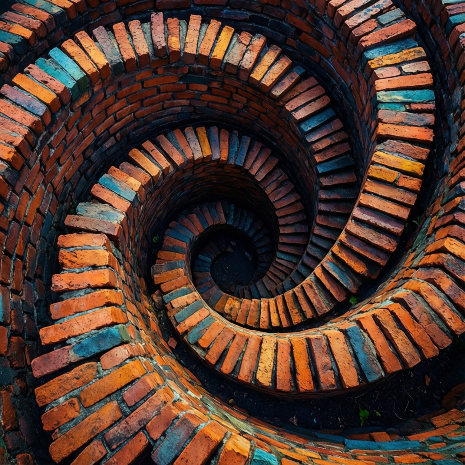 Spiralmönster av tegelstenar Bakgrundsbilder
