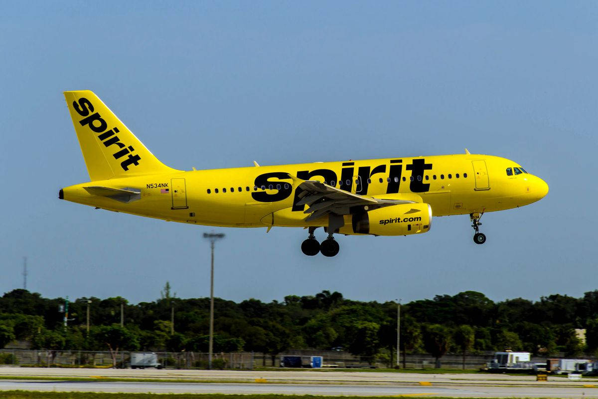 Spirit Airlines Floating Airplane Background