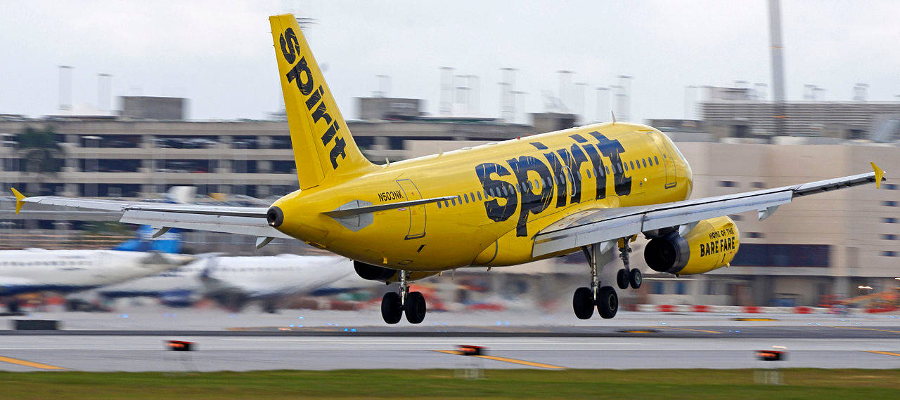 Spirit Airlines Flying Snapshot Background