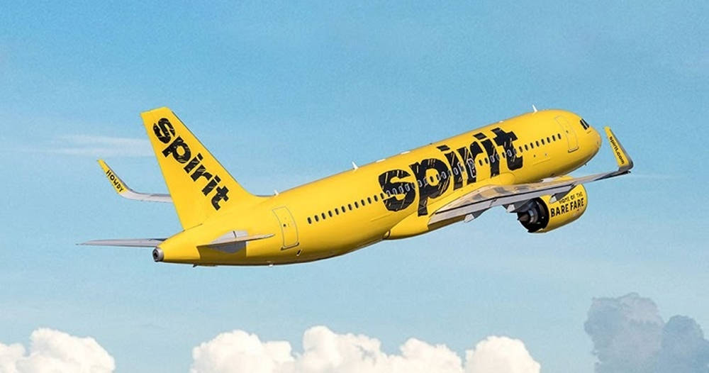 Spirit Airlines Yellow Aircraft Background