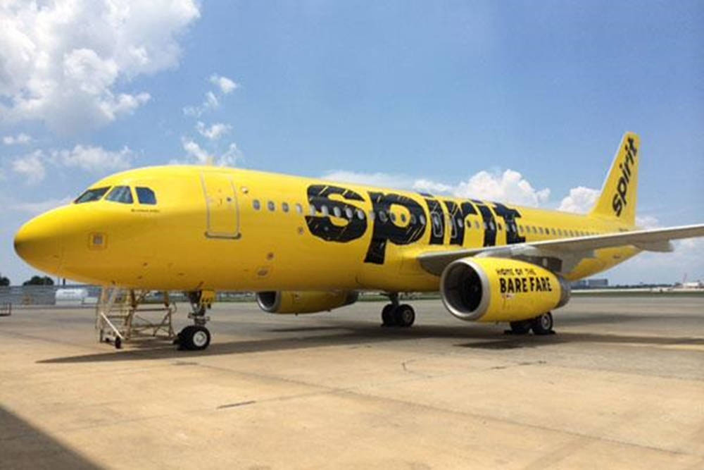 Spirit Airlines Yellow Airship Background