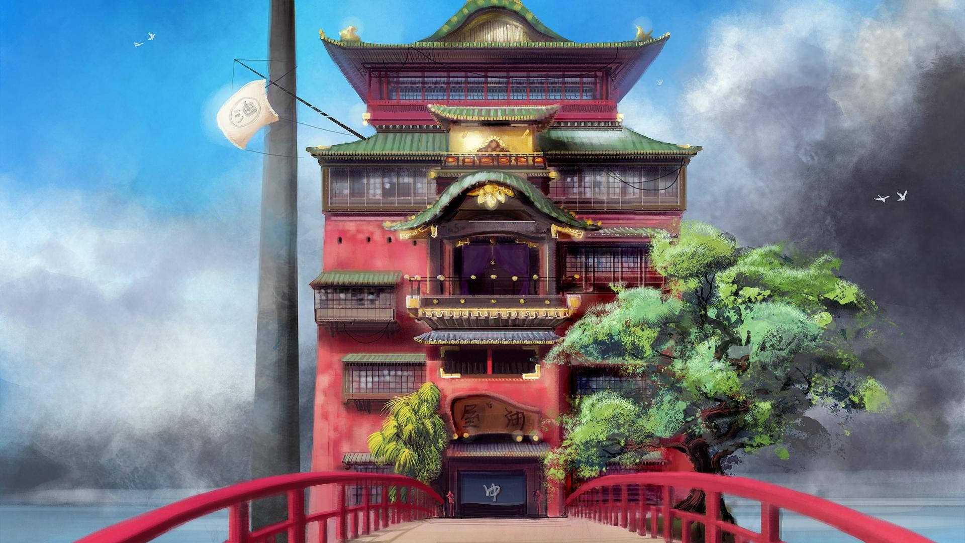 A Glimpse Into The Mysterious Bathhouse of Spirited Away Wallpaper