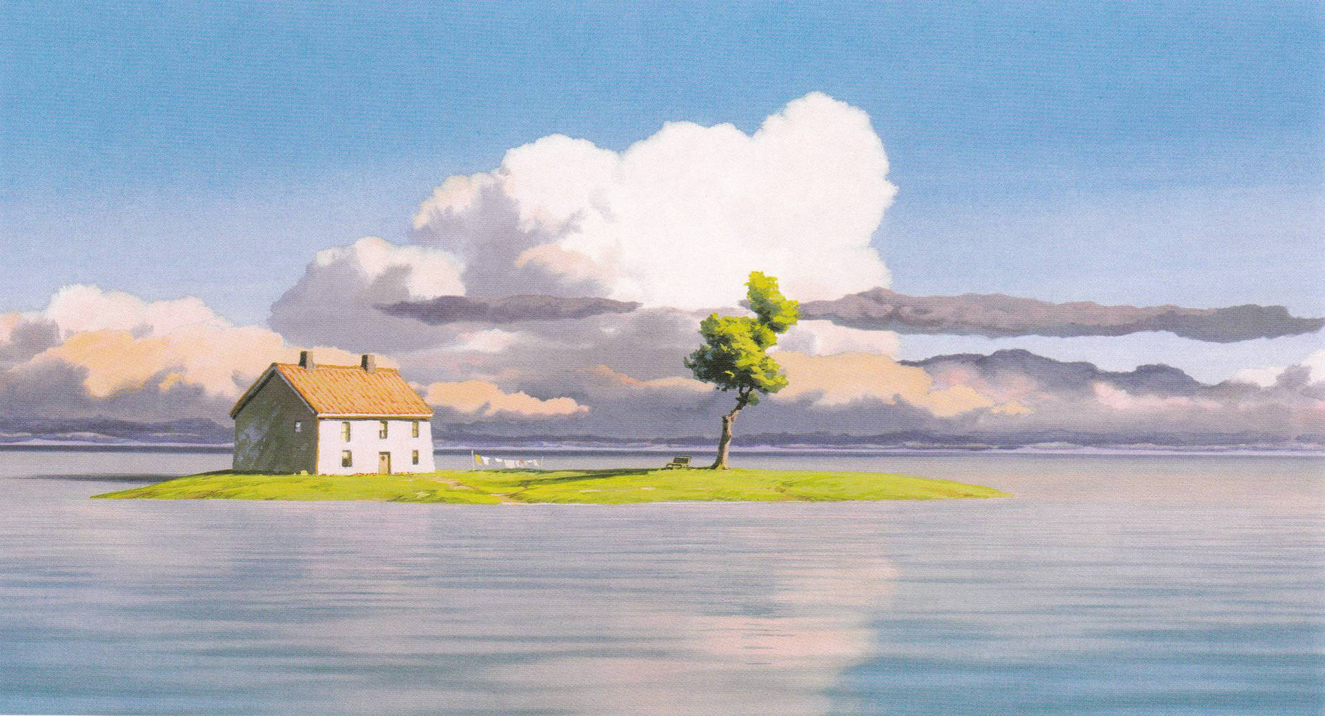Spirited Away Canvass House On Island Background