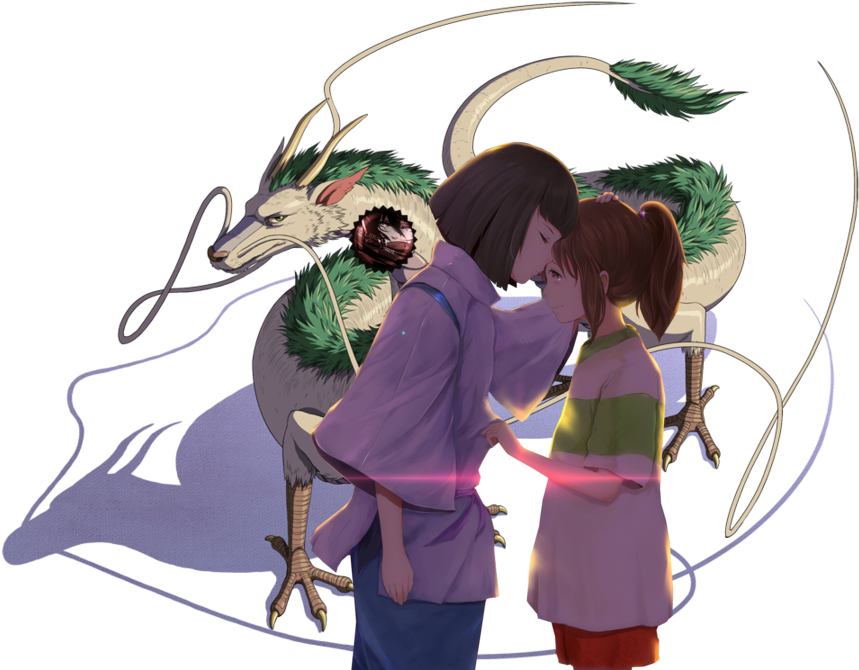 Spirited Away Hakuand Chihiro Tender Moment PNG