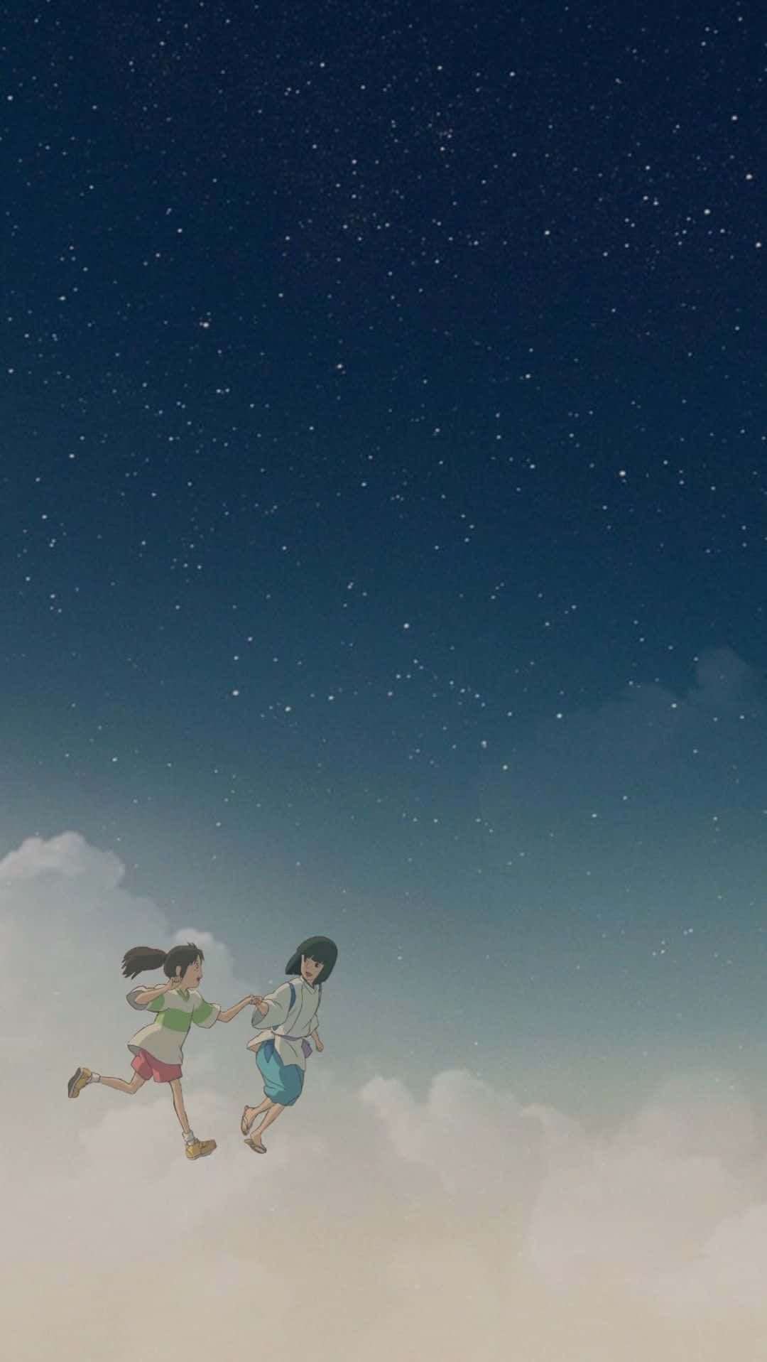 Personajesde El Viaje De Chihiro De Studio Ghibli Minimalistas. Fondo de pantalla