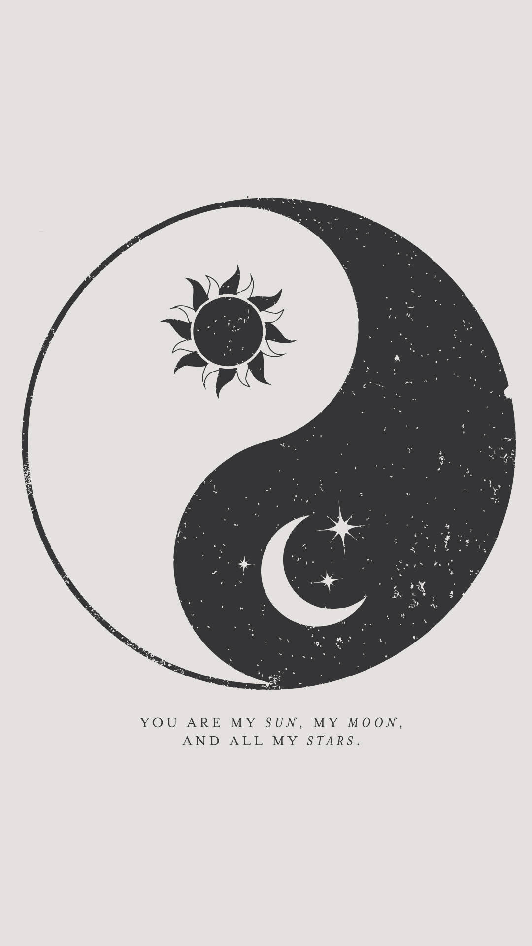 Spiritual Aesthetic Sun-Moon Yin Yang Wallpaper