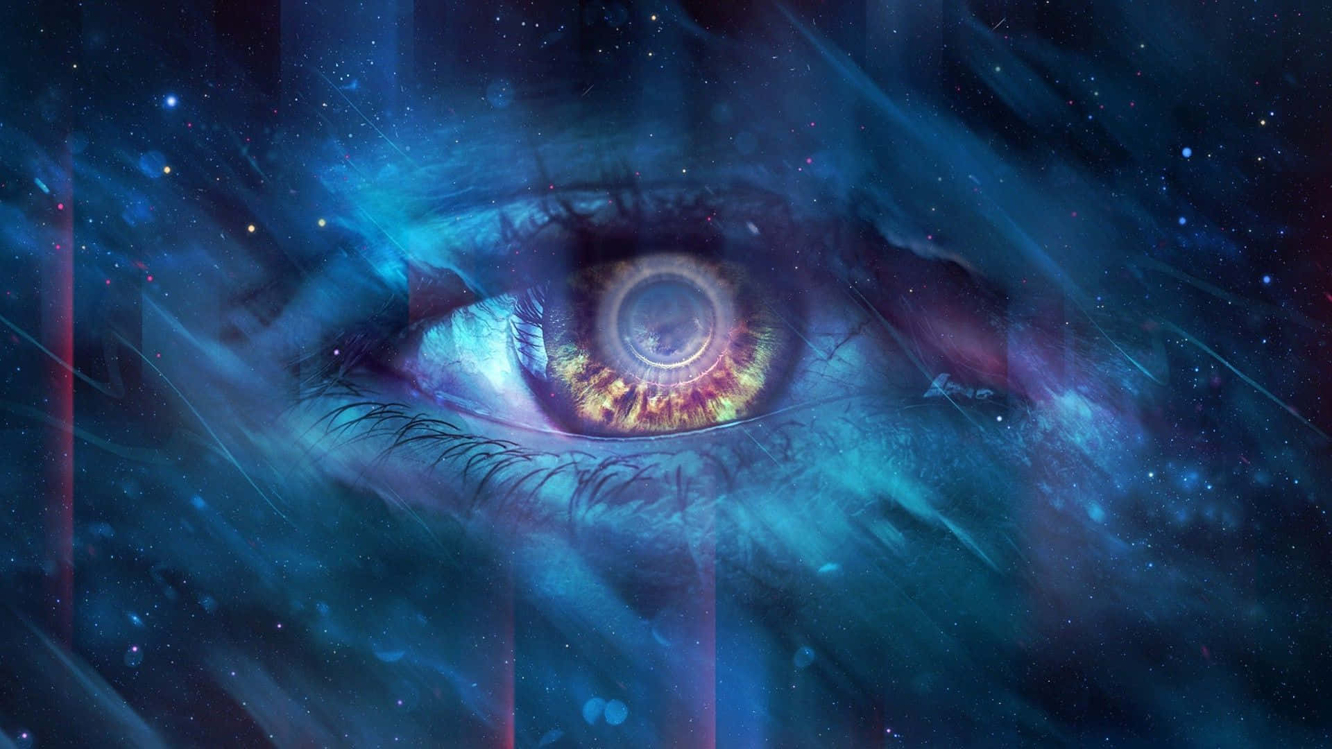 An Eye With A Starry Background Wallpaper