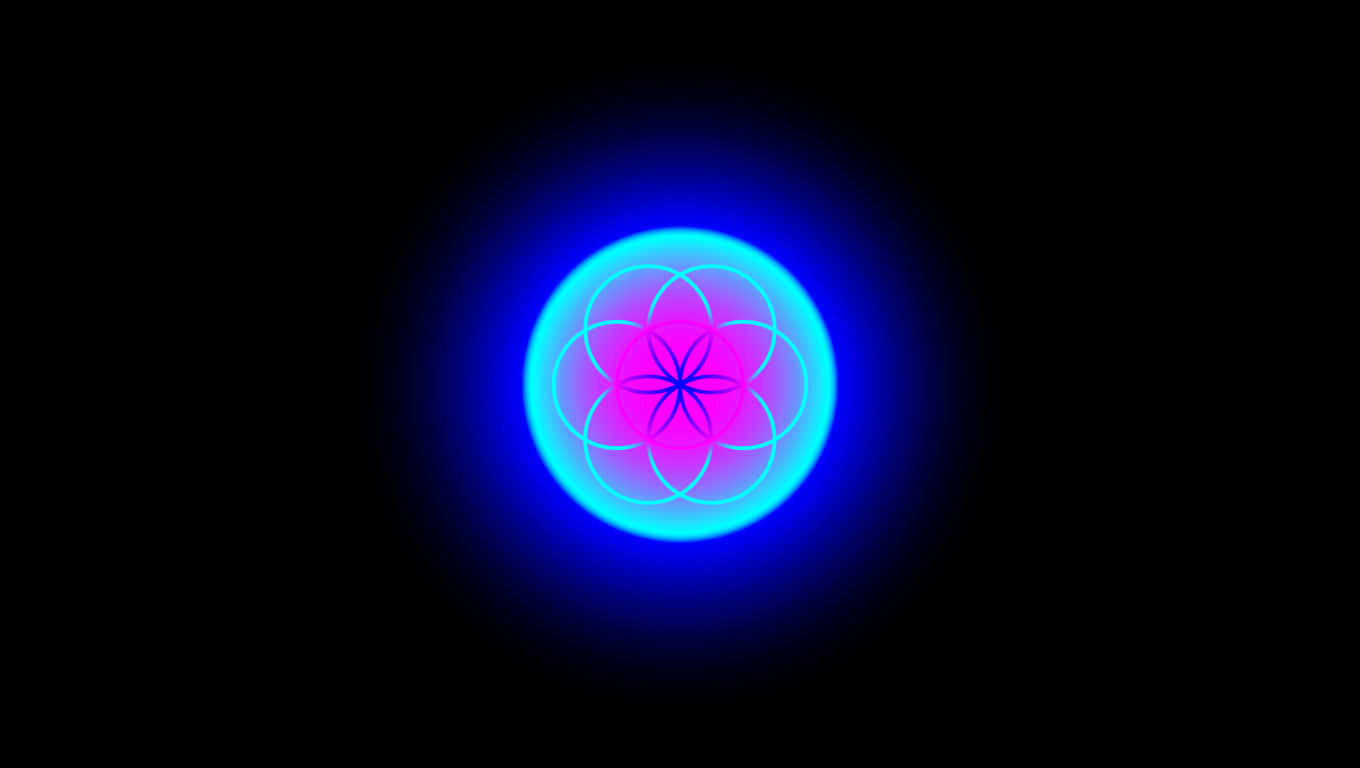 Einblaues Und Lila Kreisförmiges Objekt Auf Einem Schwarzen Hintergrund. Wallpaper