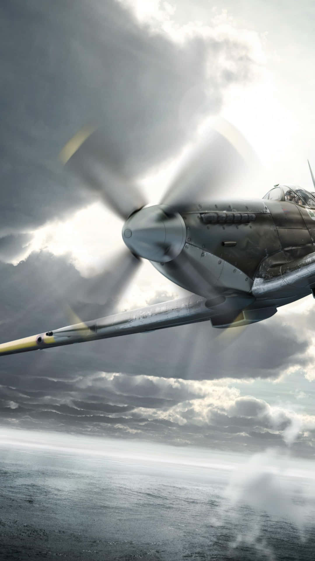 Unaeroplano Spitfire, Un'iconica Simbolo Della Storia Dell'aviazione E Della Battaglia D'inghilterra. Sfondo