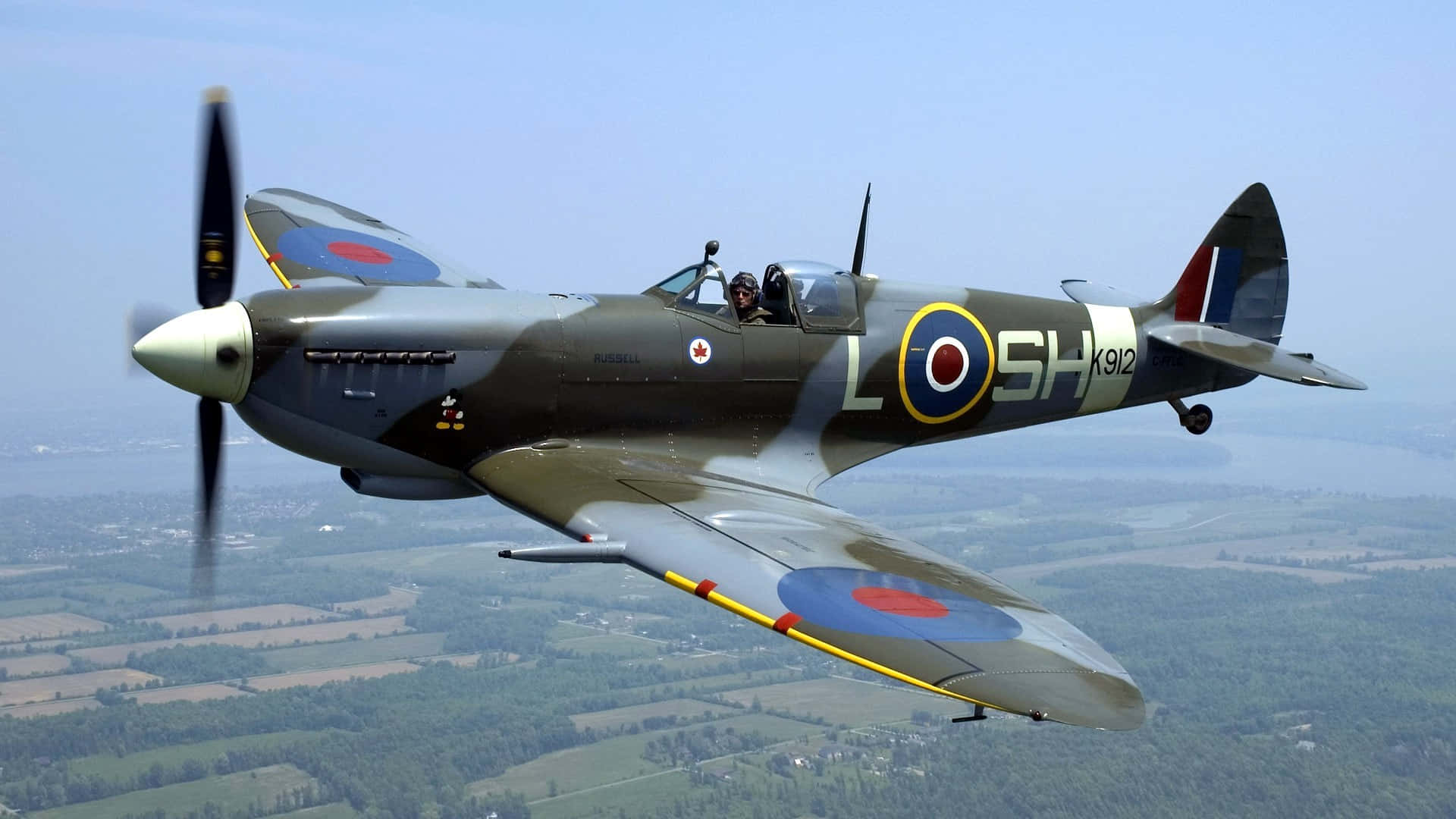 Elicónico Avión Spitfire Británico De La Segunda Guerra Mundial. Fondo de pantalla