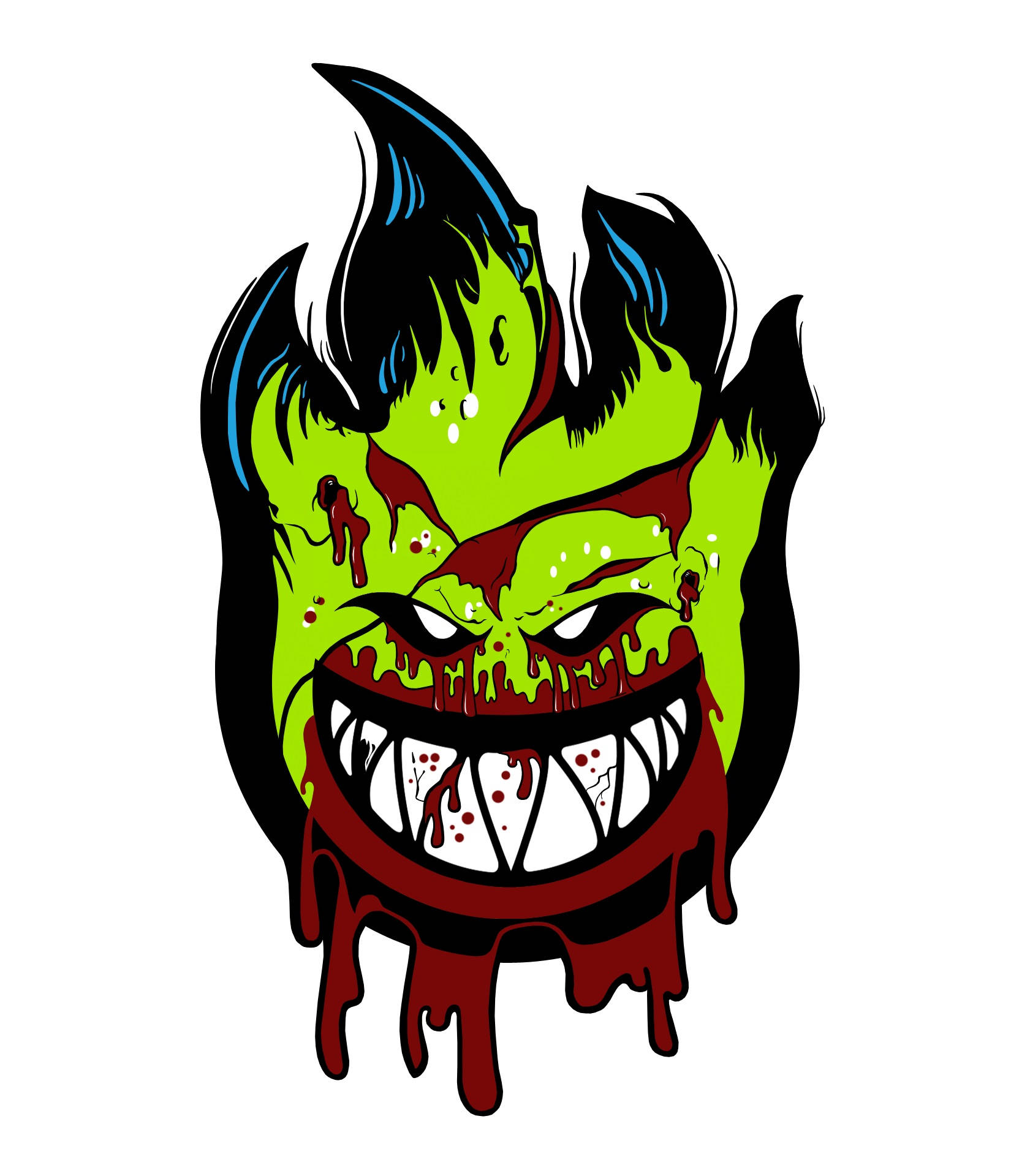 Spitfire Logo Green Monster With Blood Wallpaper
