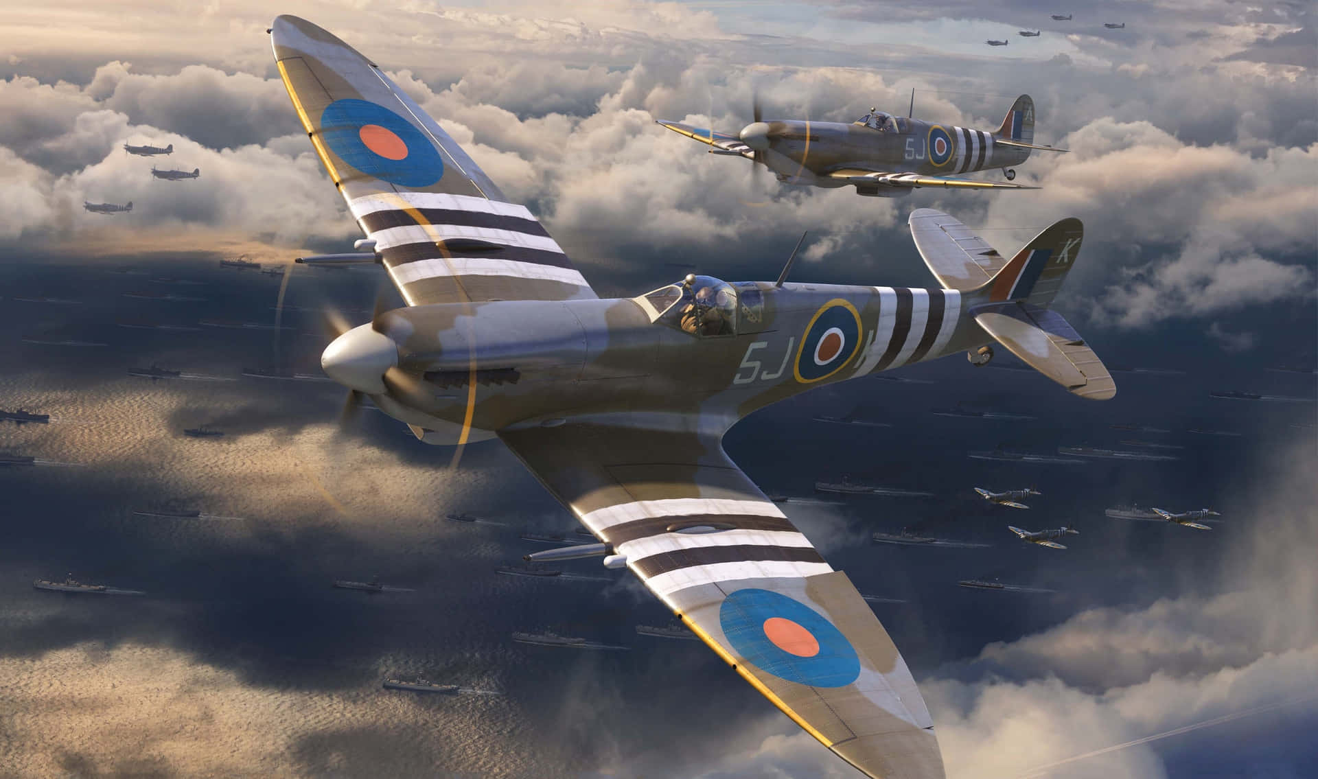 Majestic Spitfire Soaring Through The Skies Wallpaper